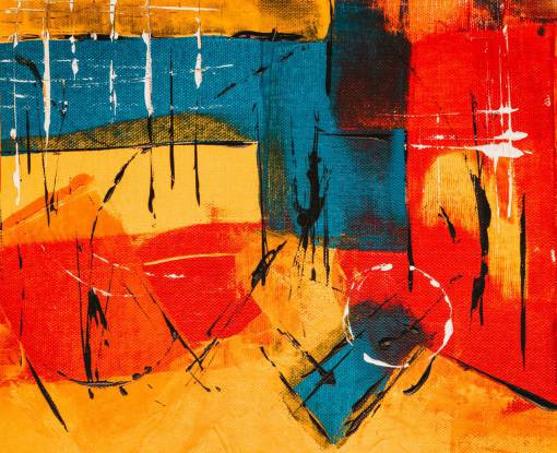 parte superior pintura de arte abstracto colorido lienzo al óleo acrílico