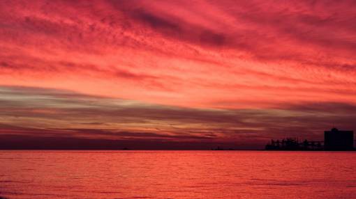 naturaleza paisaje agua océano mar todavía puesta de sol