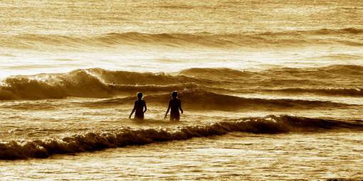 swim-in-nature ocean  people  water  waves  swim  sunset  vacation