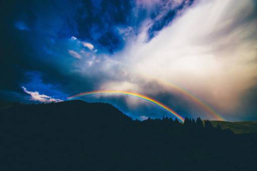 arco iris cielo nubes tormenta paisaje montañas naturaleza