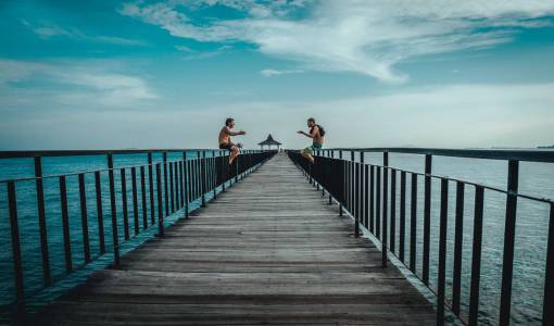 boardwalk travel  discuss  pier  water  sea  adventure  people