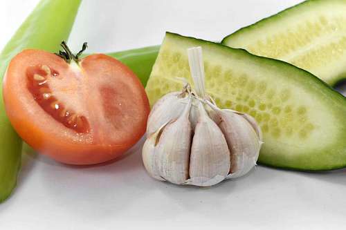 aromatic-coffee aromatic tomato slices produce cucumber appetizer appetite delicious garlic vegetable 