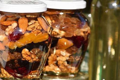 vertical fruit homemade traditional jar preserve walnut indoors vertical glass 