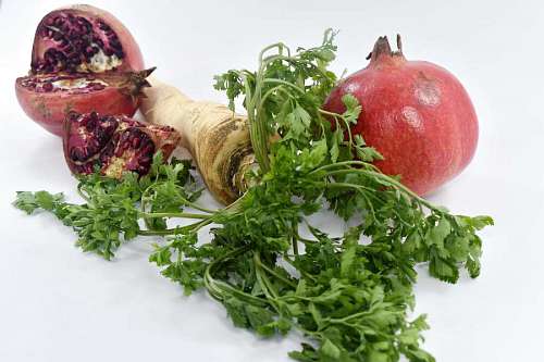 parsley salad pomegranate herb vegetable vegetables radish organic diet kb