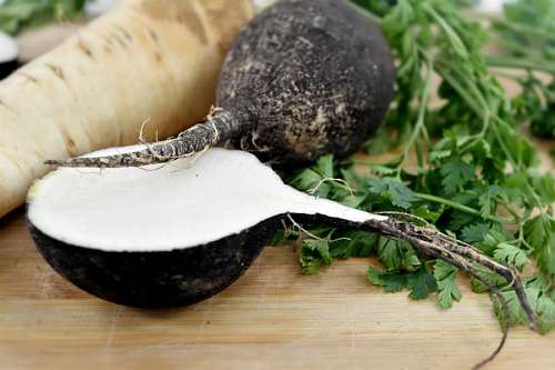 root radish parsley root vegetable salad nature wood 