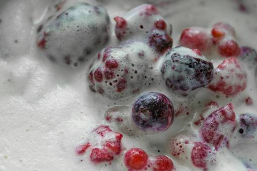 cream blueberry  cherry  fruit  salad  food  sweets  desserts