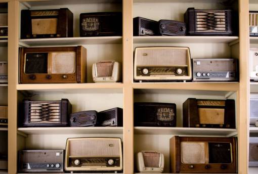 old radios  vintage  oldschool  shelf
