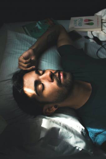serene-people Man sleeping in his bed