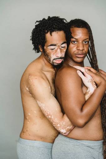 love Portrait of a Transgender couple hugging