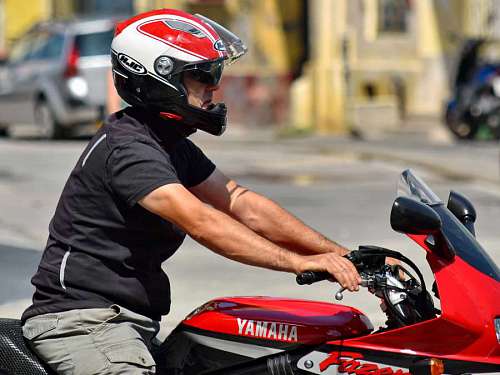 helmet side motorbike motorcycle motorcyclist portrait bike urban area street vehicle kb