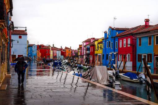 arquitectura Paisaje urbano de Burano, Venecia, Italia
