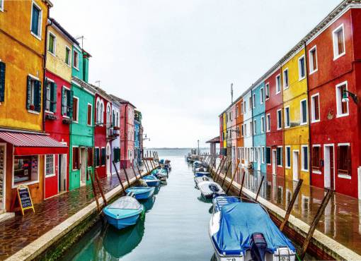 arquitectura Paisaje urbano de Burano, Venecia, Italia