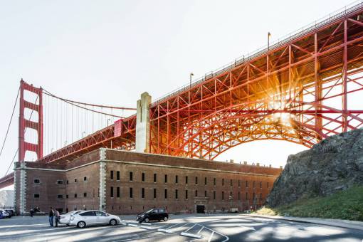 Golden Gate bridge in San Francisco USA at Sunset