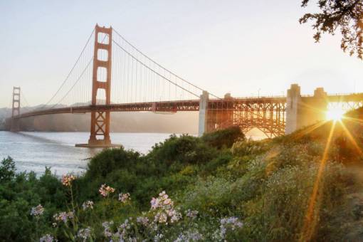 california Puente Golden Gate en San Francisco, Estados Unidos al atardecer
