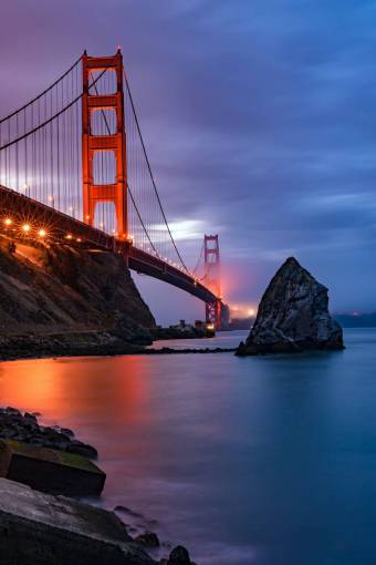 california Puente Golden Gate en San Francisco, Estados Unidos al atardecer