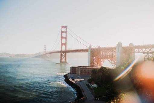 california Puente Golden Gate en San Francisco, Estados Unidos al atardecer