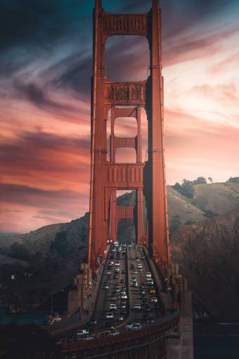california Puente Golden Gate en San Francisco, Estados Unidos al atardecer