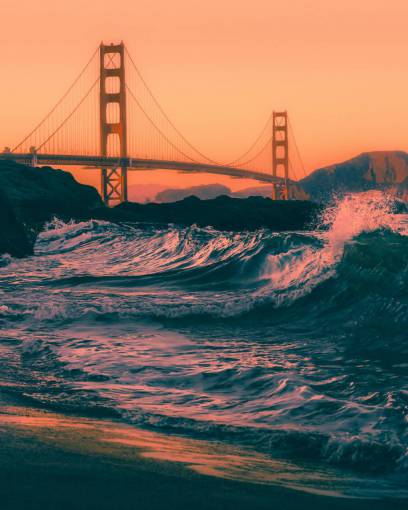 california Puente Golden Gate en San Francisco, Estados Unidos al atardecer