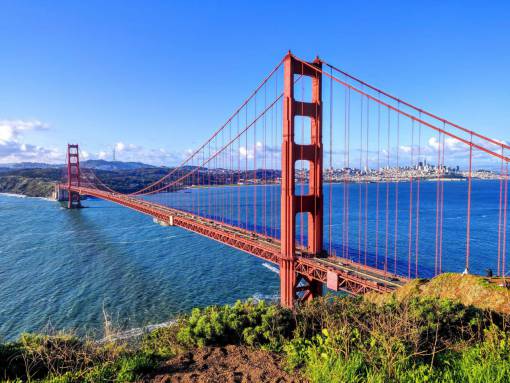 rope Iron structure of Golden Gate Bridge in San Francisco, USA