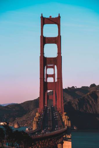 rope Iron structure of Golden Gate Bridge in San Francisco, USA