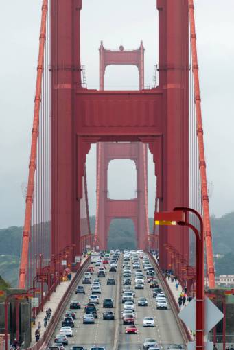 rope Iron structure of Golden Gate Bridge in San Francisco, USA