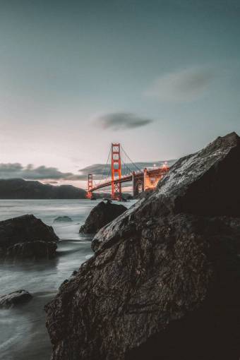 rope Iron structure of Golden Gate Bridge in San Francisco, USA