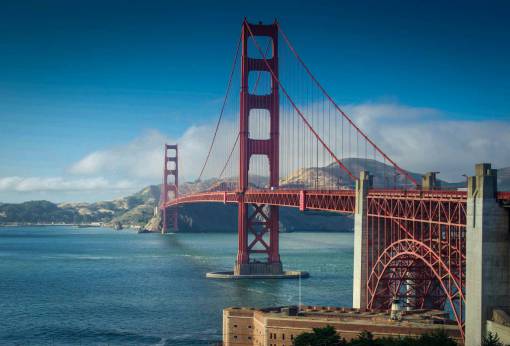 rope Iron structure of Golden Gate Bridge in San Francisco, USA