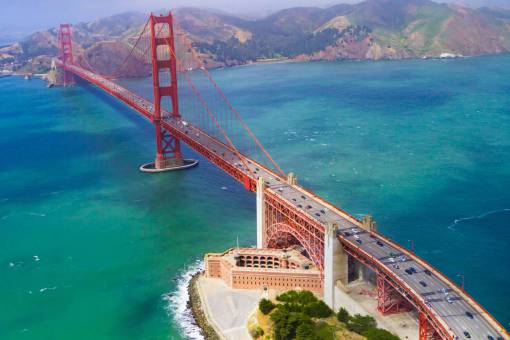 rope Iron structure of Golden Gate Bridge in San Francisco, USA