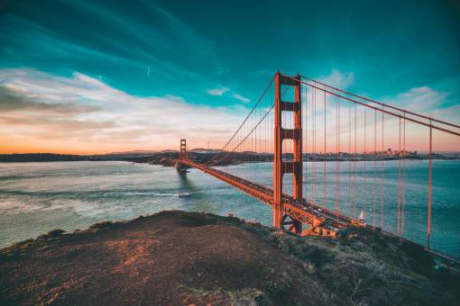 rope Iron structure of Golden Gate Bridge in San Francisco, USA