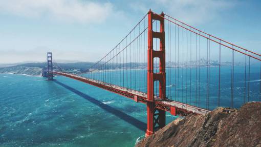 rope Iron structure of Golden Gate Bridge in San Francisco, USA