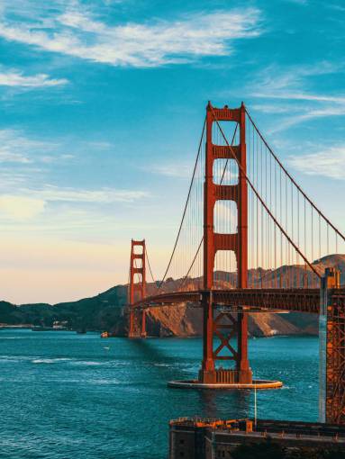 rope Iron structure of Golden Gate Bridge in San Francisco, USA