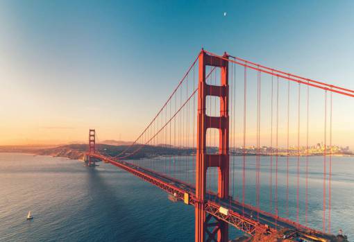 rope Iron structure of Golden Gate Bridge in San Francisco, USA