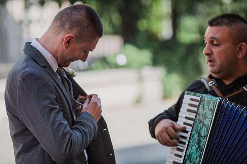 customer-purchase accordion entertainer musician cash singer customer money 