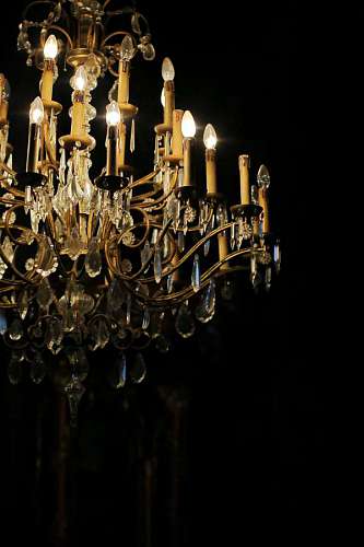 baroque-style baroque chandelier shine candle crystal golden lantern lamp dark
