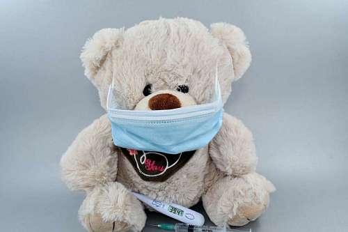 teddy-bear bear teddy mask face care medical toy syringe health winter vaccination gift