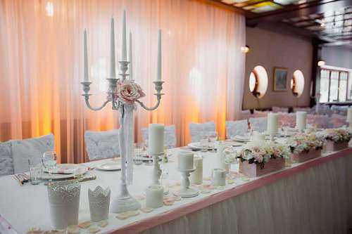 venue candlestick venue candles empty elegant reception fancy furniture