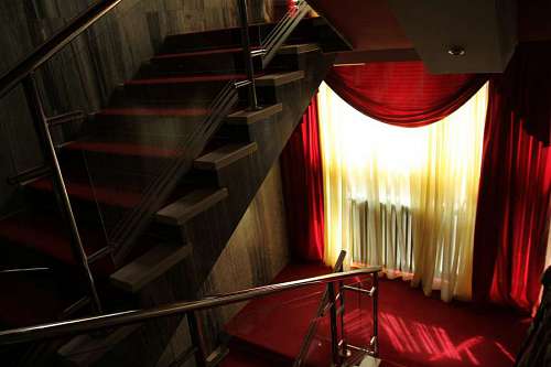 staircase carpet curtain staircase shadow luxury interior architecture floor 