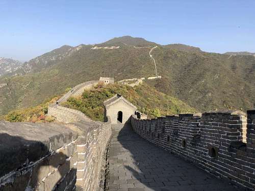 forties chinese china wall ancient landscape tourist medieval attraction architecture fortification mountain 