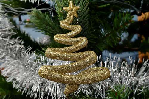 shiny christmas tree golden shining glow star decoration pine shiner celebration 