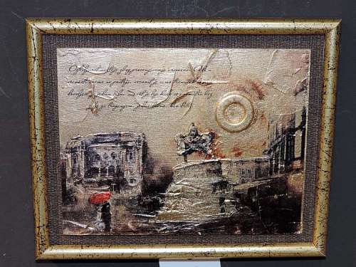 medium-shot decoration frame text painting retro antique wall medium