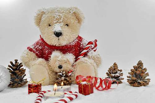 teddy-bear elegant candle decoration gifts snow toy teddy bear gift