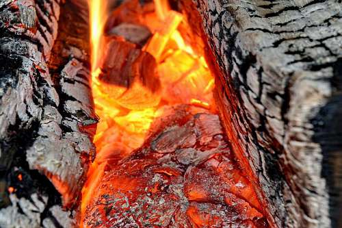 fuego humo calor llamas carbón chimenea quemar leña llama