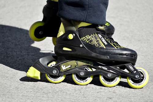 footwear roller foot pair skate recreation shoe leather