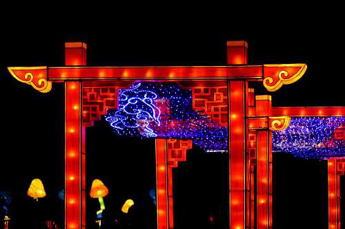 presentation-speech gate futuristic china illumination neon heritage culture bright presentation