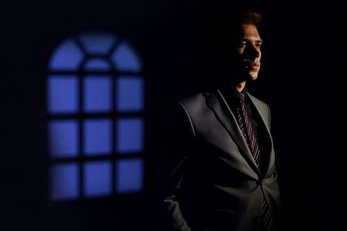 gentle gentleman businessman handsome manager suit businessperson shadow portrait person