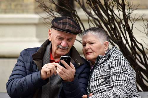 telecommunication internet elderly phone mobile togetherness telecommunication couple happy woman kb