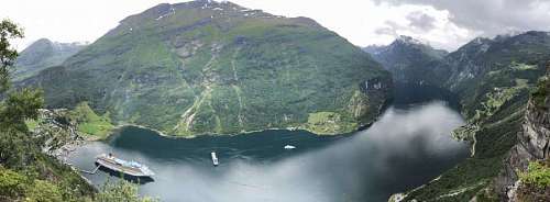 panorama hilltop ship valley lake mountain nature cruise land landscape water