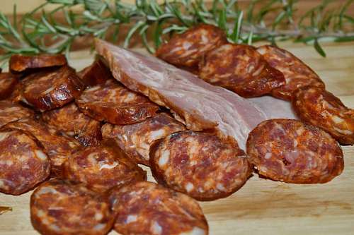 sausage pork bacon calorie cholesterol ham loin sausage slices meal