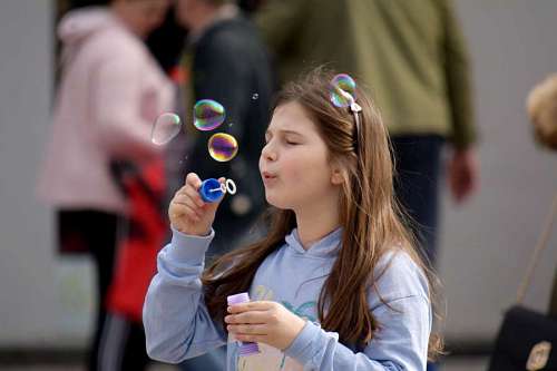 pretty playful bubble child fun young