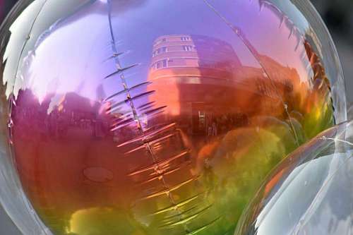 reflection balloon shaped abstract ball blur bright technology 